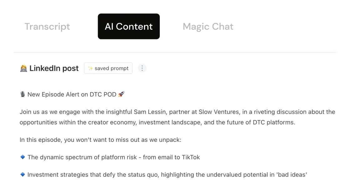 Draft publish-ready content preview