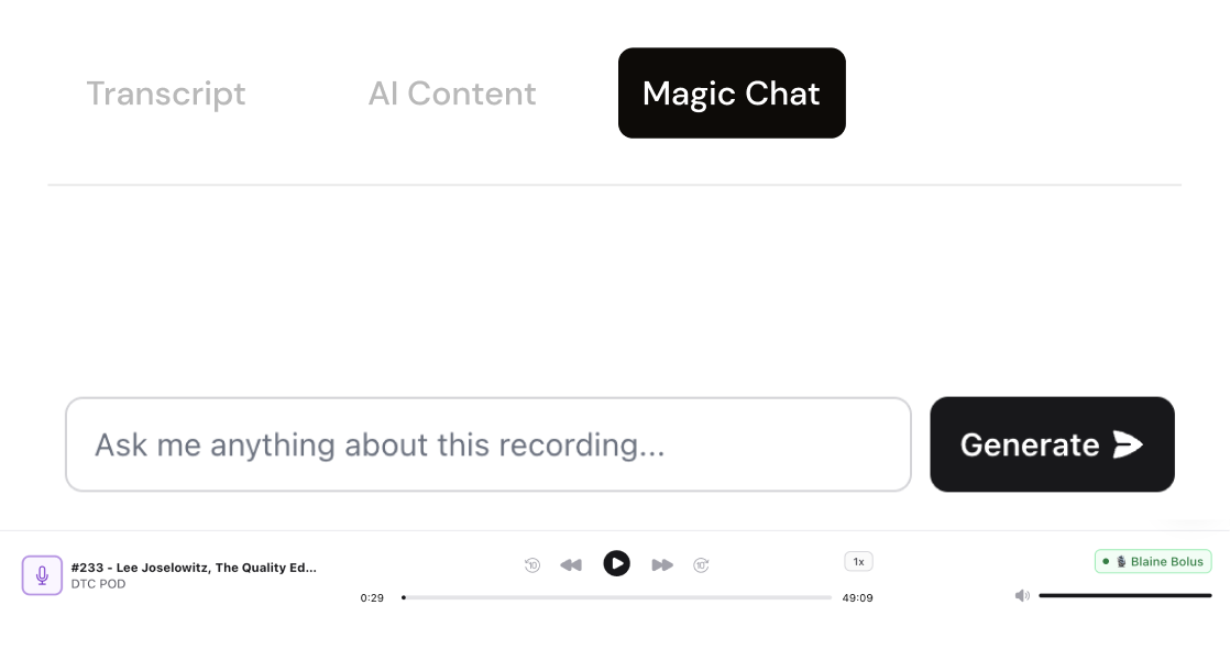 Castmagic dashboard preview